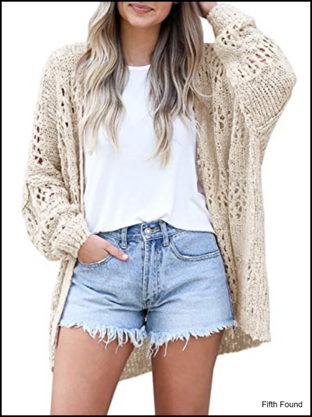 Crochet Knit Open Front Cardigan Batwing Sleeve Boho Kimono Oversized Outwear